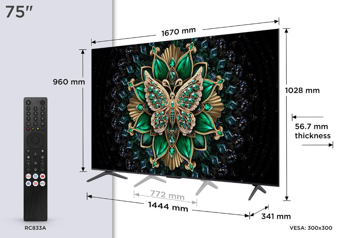 TCL 75 Inch QD Mini LED 4K Google TV