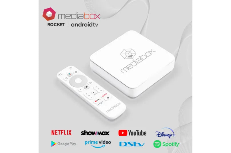 Mediabox Rocket 4K Android TV Box - Pre-loaded with apps plus support