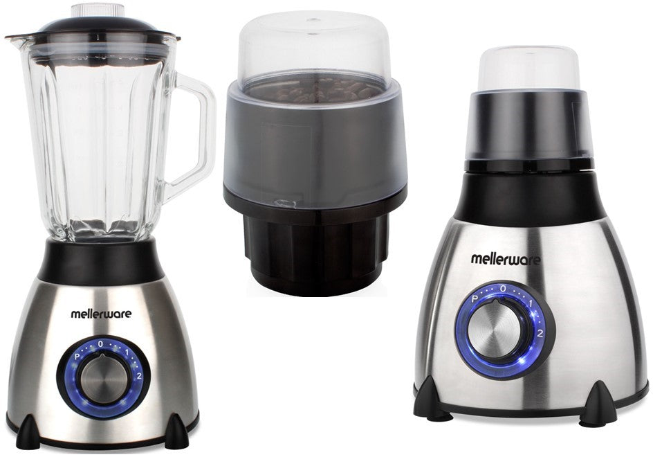 Mellerware 1.5L 550W Stainless Steel With Coffee Mill Jug Blender