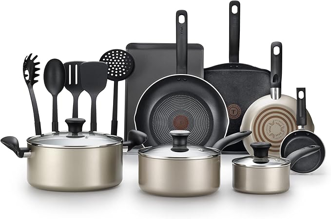 Tefal Culinaire 16Piece Nonstick Champagne Cookware Set