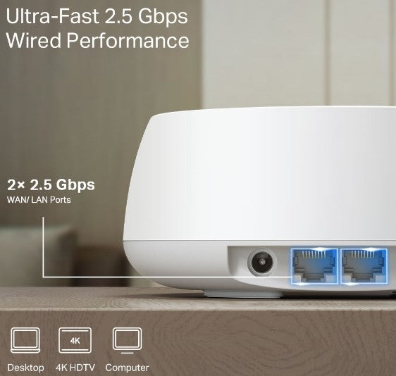 TP Link BE3600 Whole Home Mesh WiFi 7 System 3 Pack