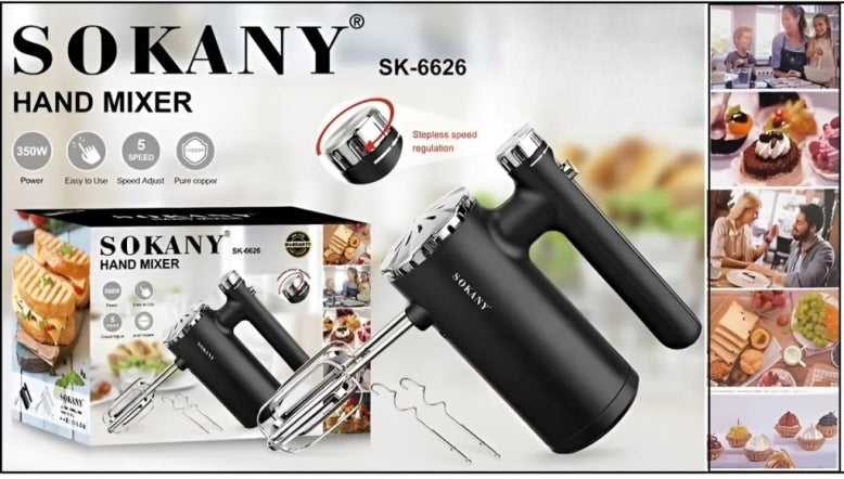 Sokany Electric Hand Mixer and Blender Black