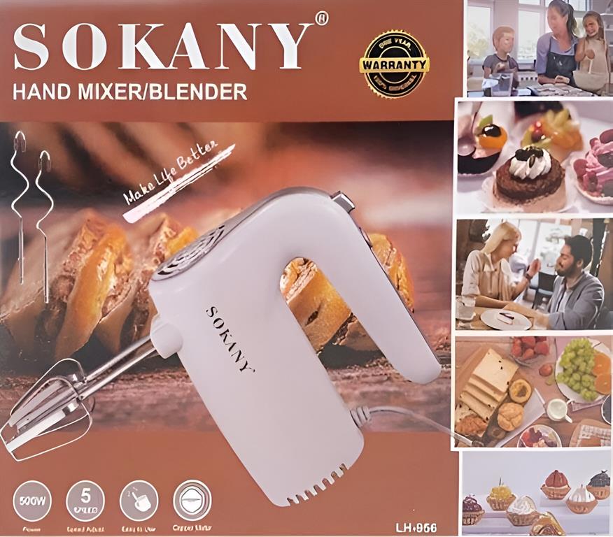 Sokany Electric Hand Mixer Blender 500W White