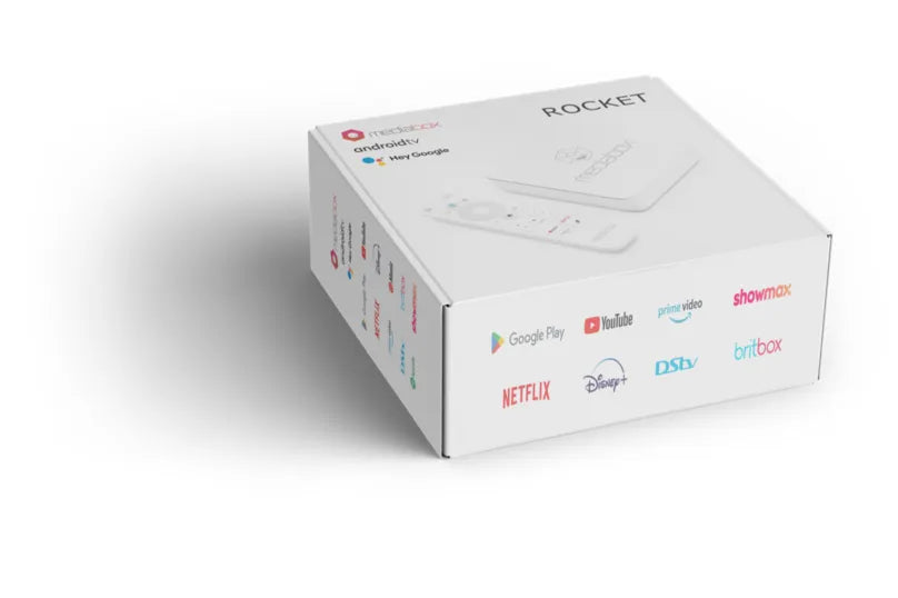 Mediabox Rocket 4K Android TV Box - Pre-loaded with apps plus support